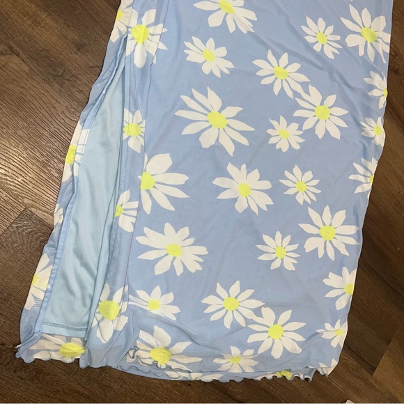 NWOT American Eagle Outfitters Baby Blue Mesh Slip Daisy Dress - Picture 4 of 10